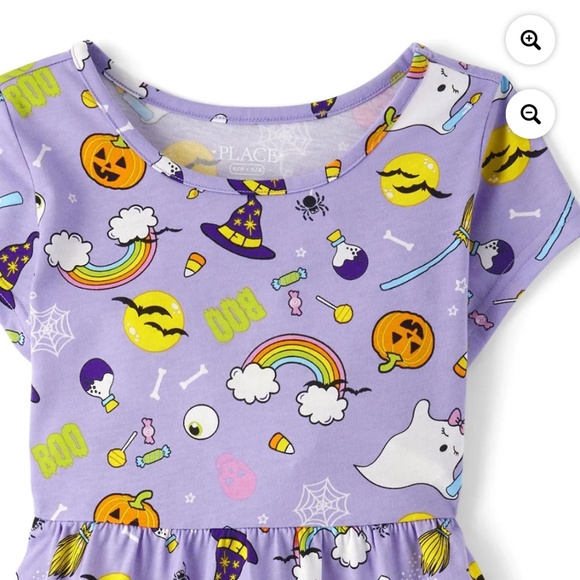 The Children’s Place Halloween Doodle Print Dress Medium (7-8) NWT - Picture 4 of 5